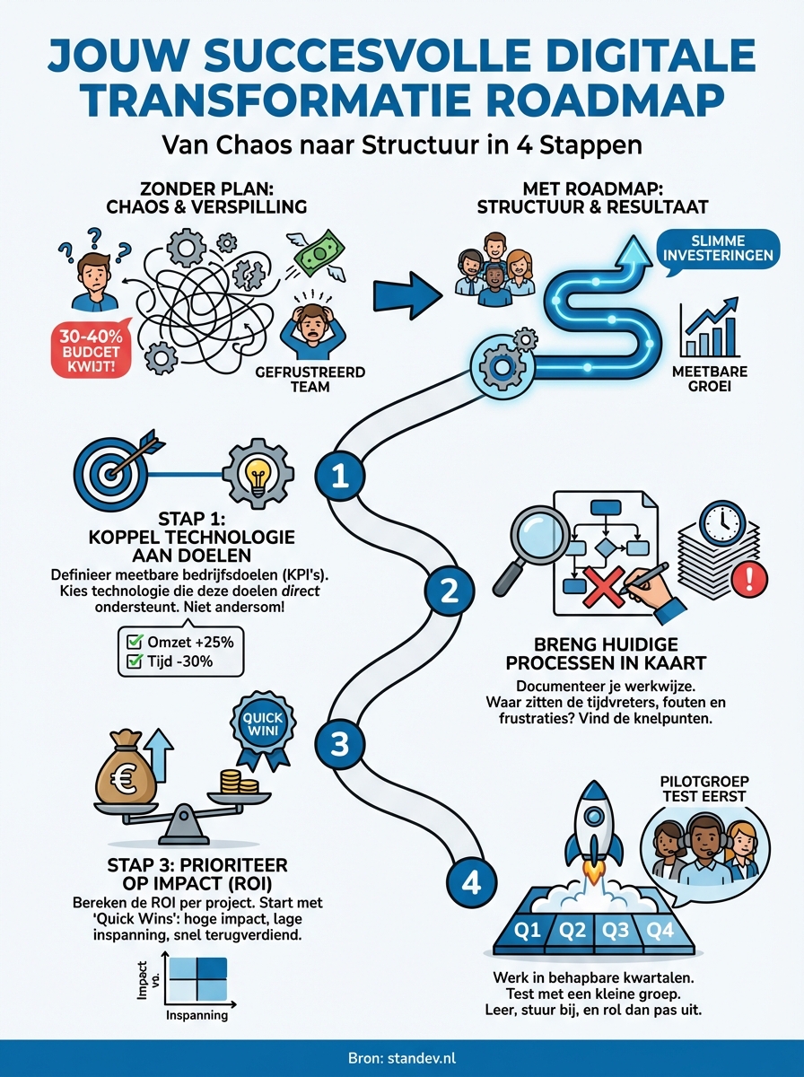 digitale transformatie roadmap infographic