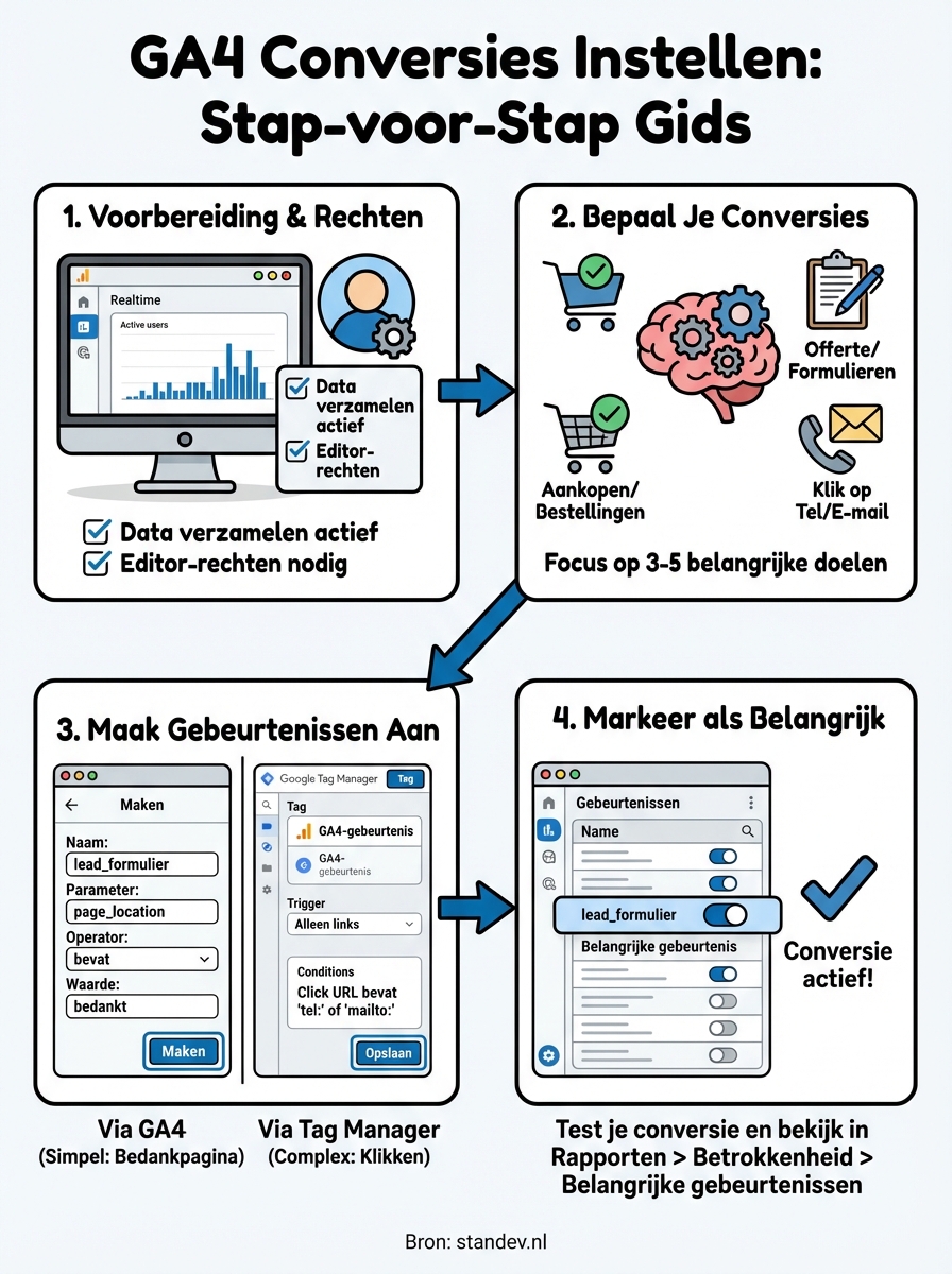 ga4 conversies instellen infographic