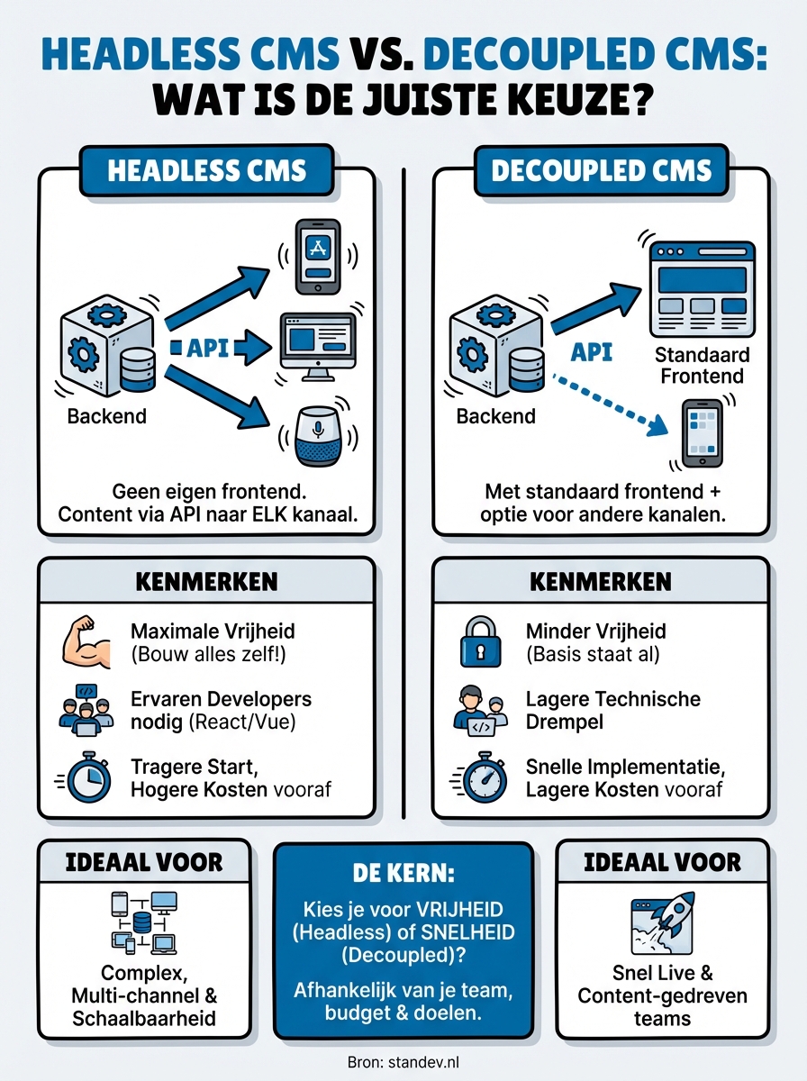 headless cms vs decoupled cms infographic
