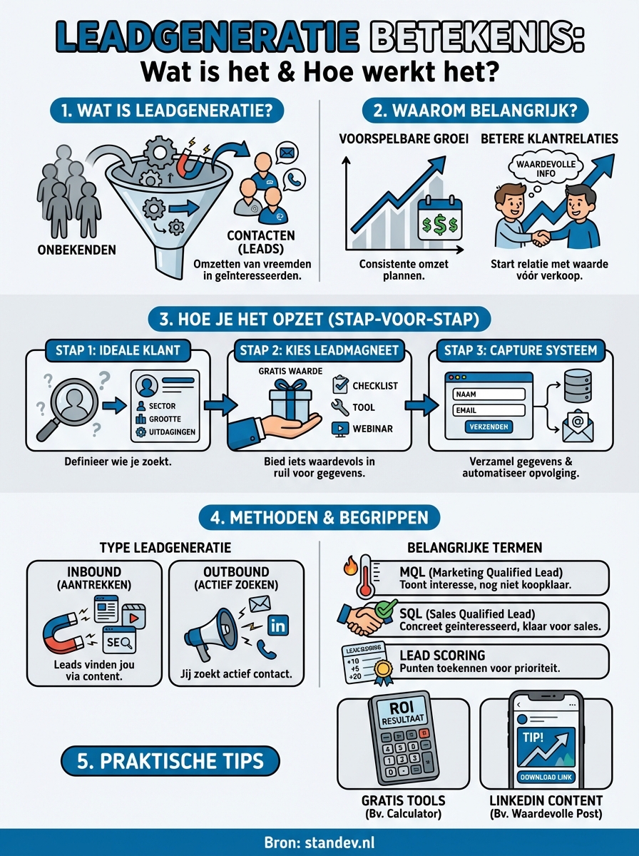 leadgeneratie betekenis infographic